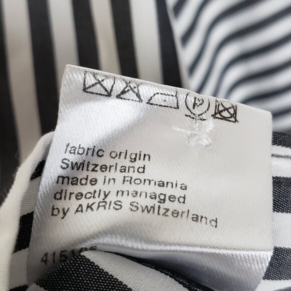 AKRIS Punto Striped Popover Shirt Tunic 100% Cotton Oversized size 4 Minimalist - Picture 12 of 14
